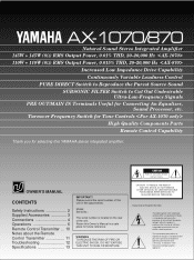 Yamaha AX-870 Owner's Manual