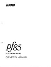 Yamaha PF85 Owner's Manual (image)