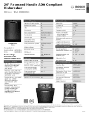 Bosch SGE53X56UC Product Spec Sheet