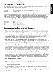 Epson ET-5800 Notices and Warranty for U.S. and Canada