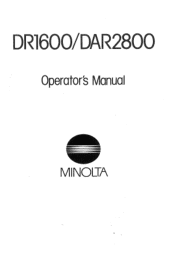Konica Minolta DR1600 DR1600/DAR2800 Operator Manual