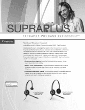 Plantronics SupraPlus Wideband Product Sheet