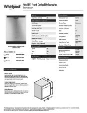 Whirlpool WDF560SAF Specification Sheet