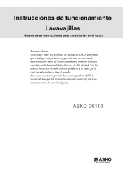 Asko D5110 User manual D5110 Use & Care Guide ES (Spanish UCG 2+1 Warranty)