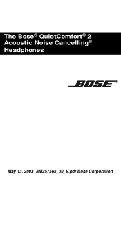Bose QuietComfort User Manual