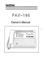 Brother International FAX-195 Users Manual - English
