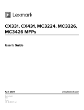 Lexmark CX331 Users Guide PDF