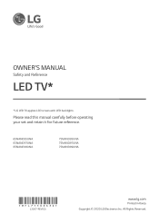 LG 75NANO97UNA Owners Manual