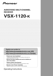 Pioneer VSX-1121-K Owner's Manual