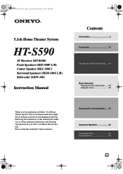 Onkyo HTS590 Owner Manual