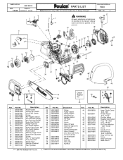 Poulan P4018 Parts List