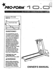 ProForm 1030 Treadmill English Manual