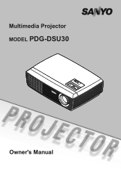 Sanyo PDG-DSU30 Owner's Manual