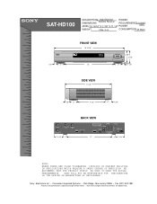 Sony SAT-HD100 Dimensions Diagrams
