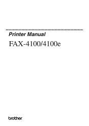 Brother International FAX-4100/FAX-4100e Printer Users Guide for FAX-4100e