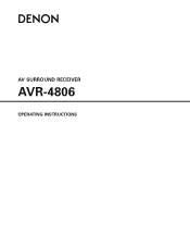 Denon AVR 4806 Owners Manual