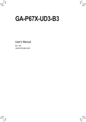 Gigabyte GA-P67X-UD3-B3 Manual