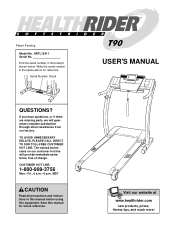 HealthRider T90 Treadmill English Manual