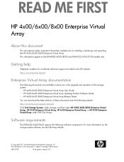 HP 6100 HP 4x00/6x00/8x00 Enterprise Virtual Array Read Me First (5697-0739, March 2011)