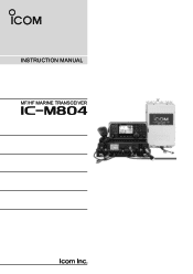 Icom IC-M804 Instruction Manual