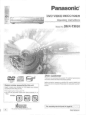 Panasonic DMRT3030P DMRT3030 User Guide