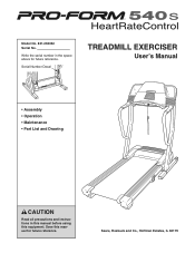 ProForm 540 S Treadmill English Manual