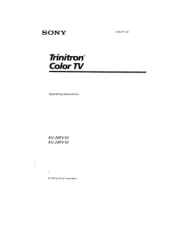 Sony KV-20FV10 Operating Instructions