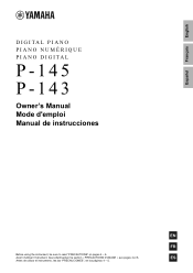 Yamaha P-143 P-145/P-143 Owners Manual