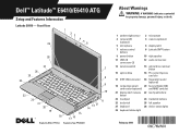 Dell Latitude E6410 ATG Setup and Features Information Tech Sheet