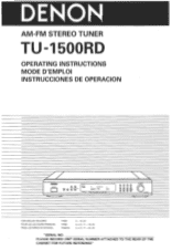 Denon TU-1500RD Owners Manual