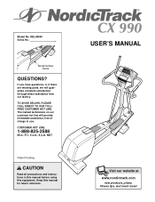NordicTrack Cx 990 English Manual