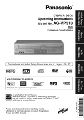 Panasonic AGVP310 AGVP310 User Guide