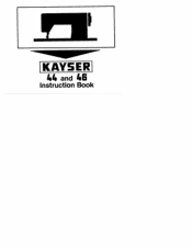 Pfaff kayser 44 Owner's Manual