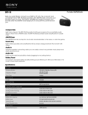 Sony SRF-18 Marketing Specifications