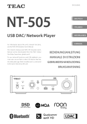 TEAC NT-505 Owners Manual Deutsch Italiano Nederlands Svenska
