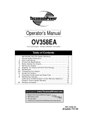 Tecumseh Products OV358 Operator Manual