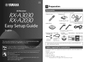 Yamaha A2030 RX-A3030/A2030 Easy Setup Guide
