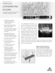 Behringer DCX2496 Product Information Document