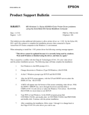 Epson Stylus 400 Product Support Bulletin(s)