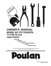 Poulan PO175H42STA User Manual