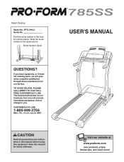 ProForm 785 Ss Treadmill English Manual