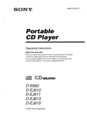 Sony D-EJ611 Primary User Manual