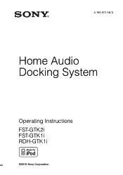 Sony FST-GTK1i Operating Instructions