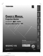 Toshiba 65HC15 Owners Manual
