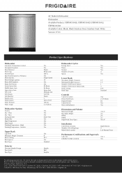Frigidaire FDPH4316AS Product Specifications Sheet