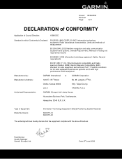 Garmin Dakota 20 Declaration of Conformity (Multilingual)