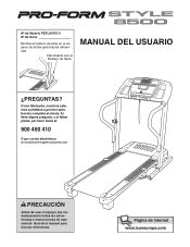 ProForm Style 8500 Treadmill Spanish Manual