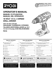 Ryobi P215K1 Operation Manual