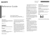 Sony NSZ-GU1 Reference Guide