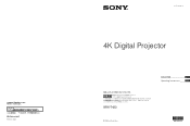 Sony SRXT423 Product Manual (SRX-T423 Operation Manual)
